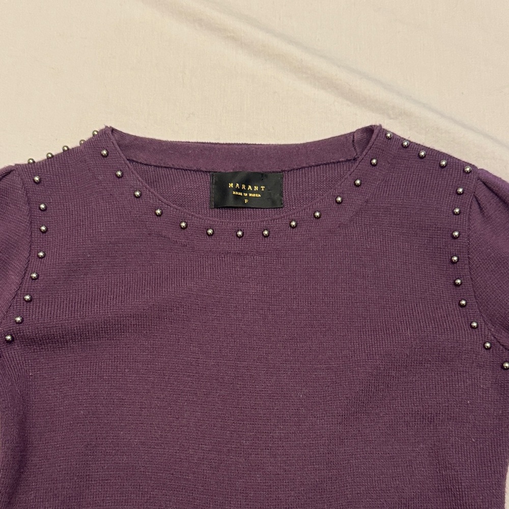Matant Elegant Long Sleeve Knit Dress in Deep Purple